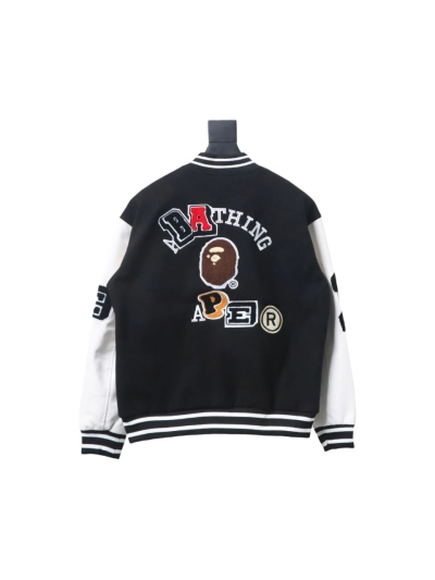 BAPE element pattern towel embroidery baseball jacket 1901 02