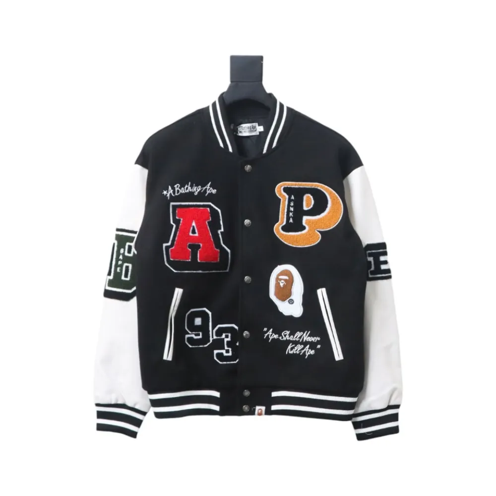 BAPE element pattern towel embroidery baseball jacket 1901