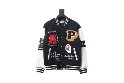 BAPE element pattern towel embroidery baseball jacket 1901 01