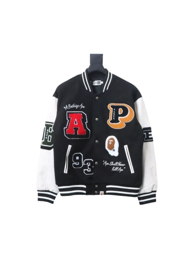 BAPE element pattern towel embroidery baseball jacket 1901 01