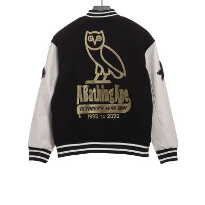BAPE joint owl baseball jacket 1902 02