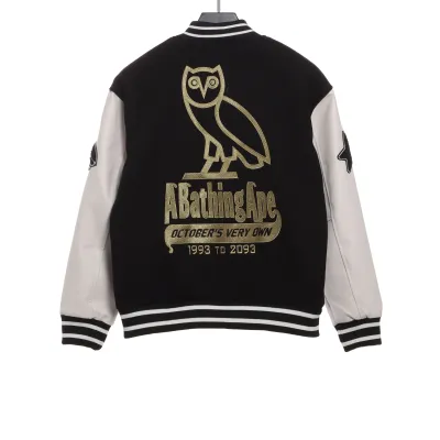 BAPE joint owl baseball jacket 1902 02