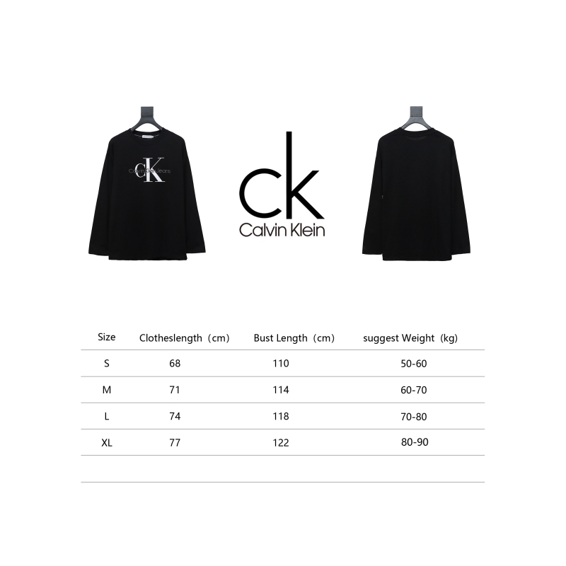 Calvin Klein CK basic casual round neck Long-Sleeve T-shirt black