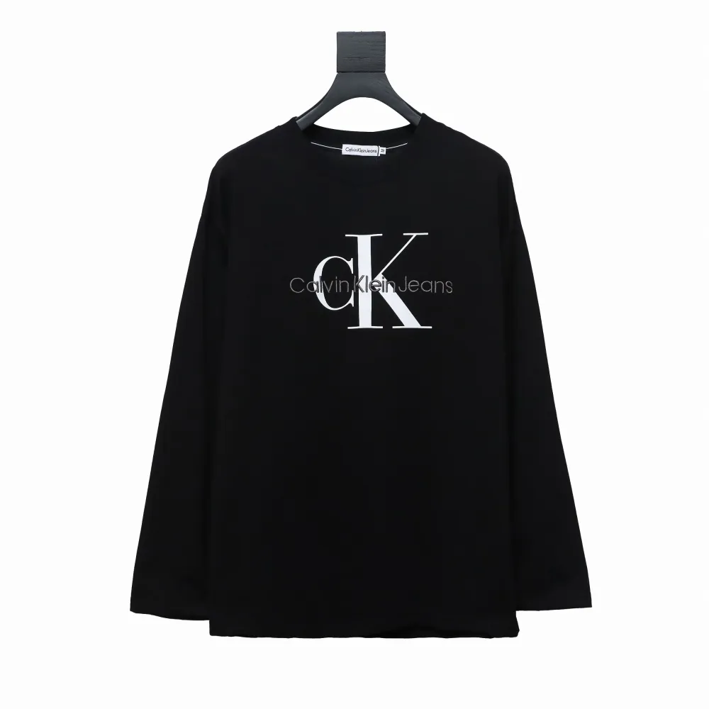  Calvin Klein CK basic casual round neck Long-Sleeve T-shirt black