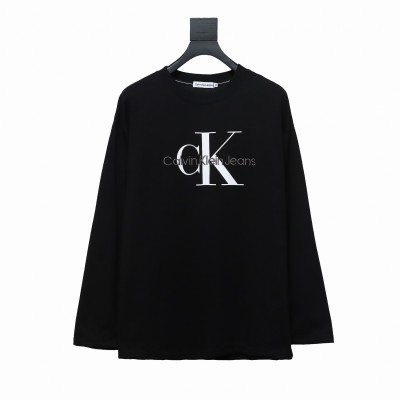  Calvin Klein CK basic casual round neck Long-Sleeve T-shirt black 01