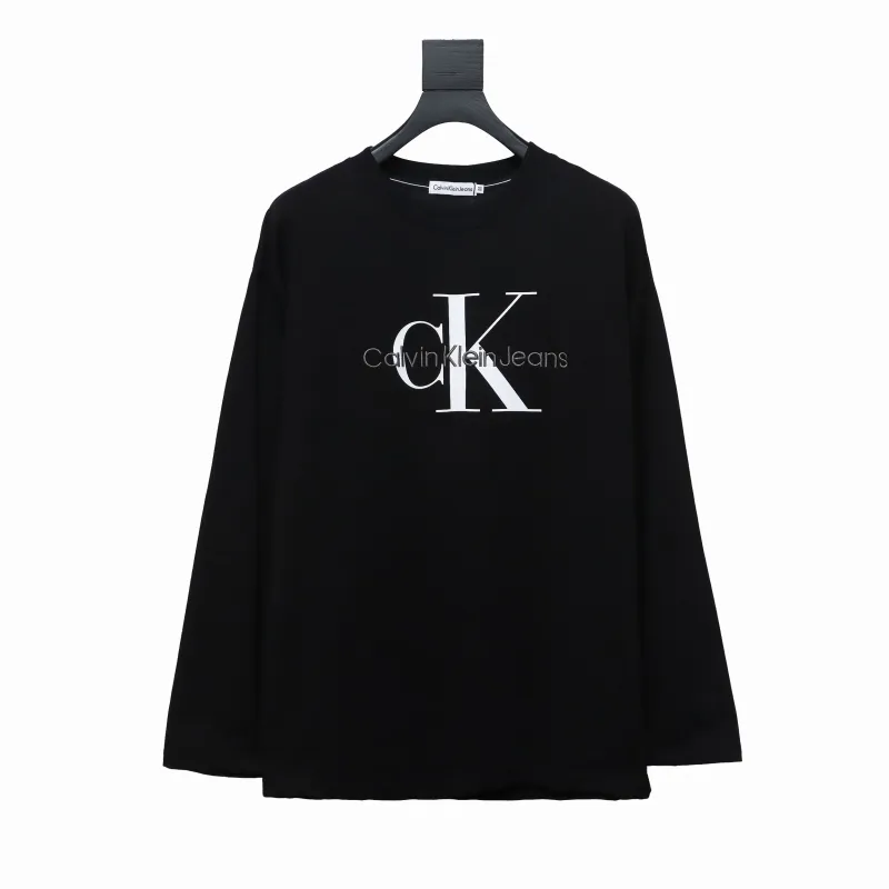  Calvin Klein CK basic casual round neck Long-Sleeve T-shirt black