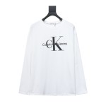 Calvin Klein CK basic casual round neck Long-Sleeve T-shirt white