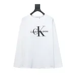  Calvin Klein CK basic casual round neck Long-Sleeve T-shirt white