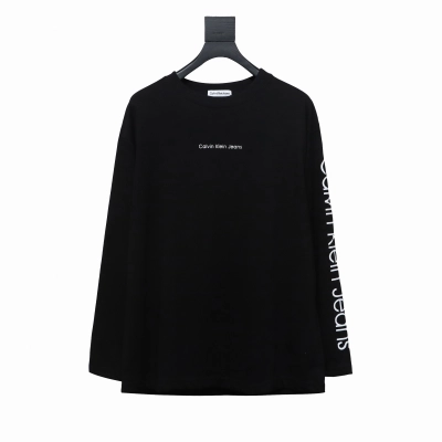 Calvin Klein CK chest small label Long-Sleeve T-shirt black 01