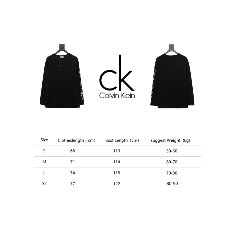 Calvin Klein CK chest small label Long-Sleeve T-shirt black