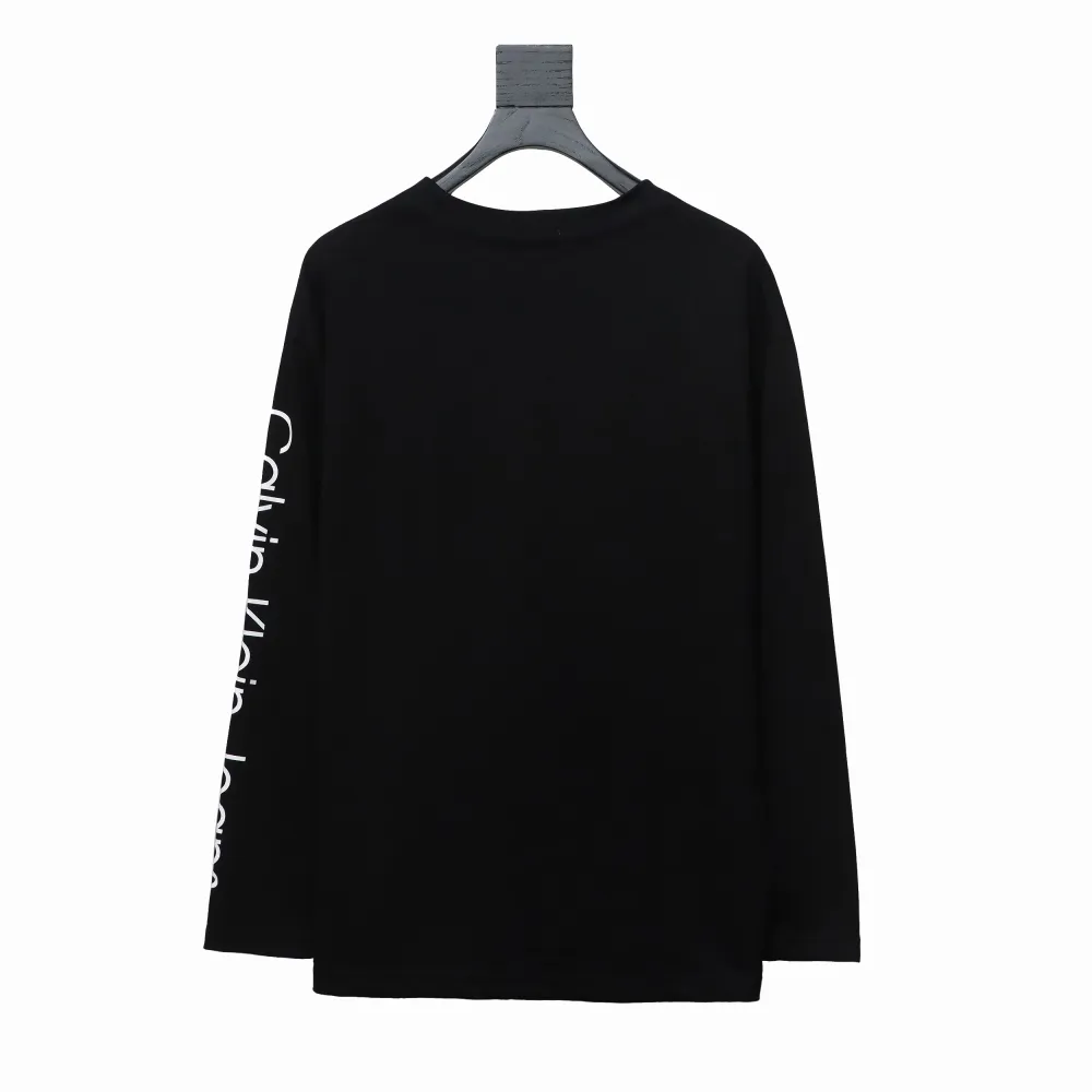 Calvin Klein CK chest small label Long-Sleeve T-shirt black