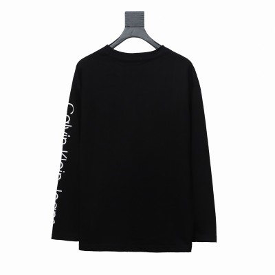  Calvin Klein CK chest small label Long-Sleeve T-shirt black 02