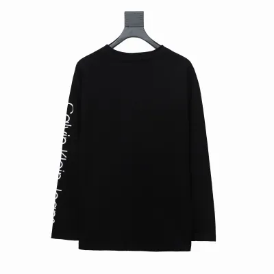  Calvin Klein CK chest small label Long-Sleeve T-shirt black 02