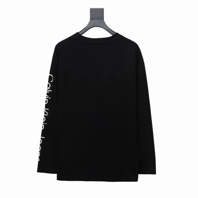 Calvin Klein CK chest small label Long-Sleeve T-shirt black 02