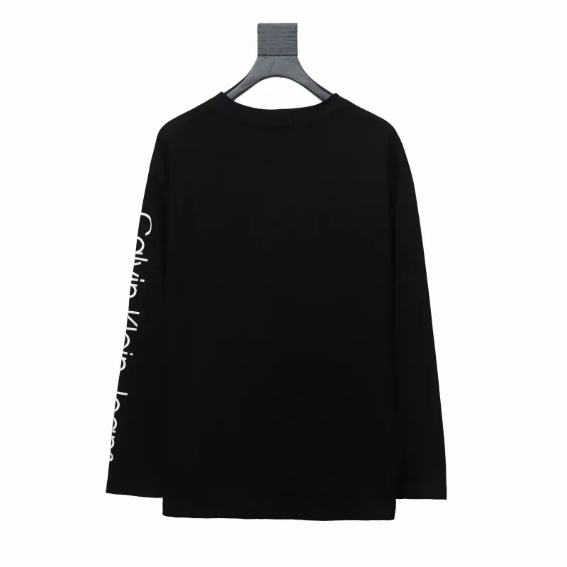  Calvin Klein CK chest small label Long-Sleeve T-shirt black