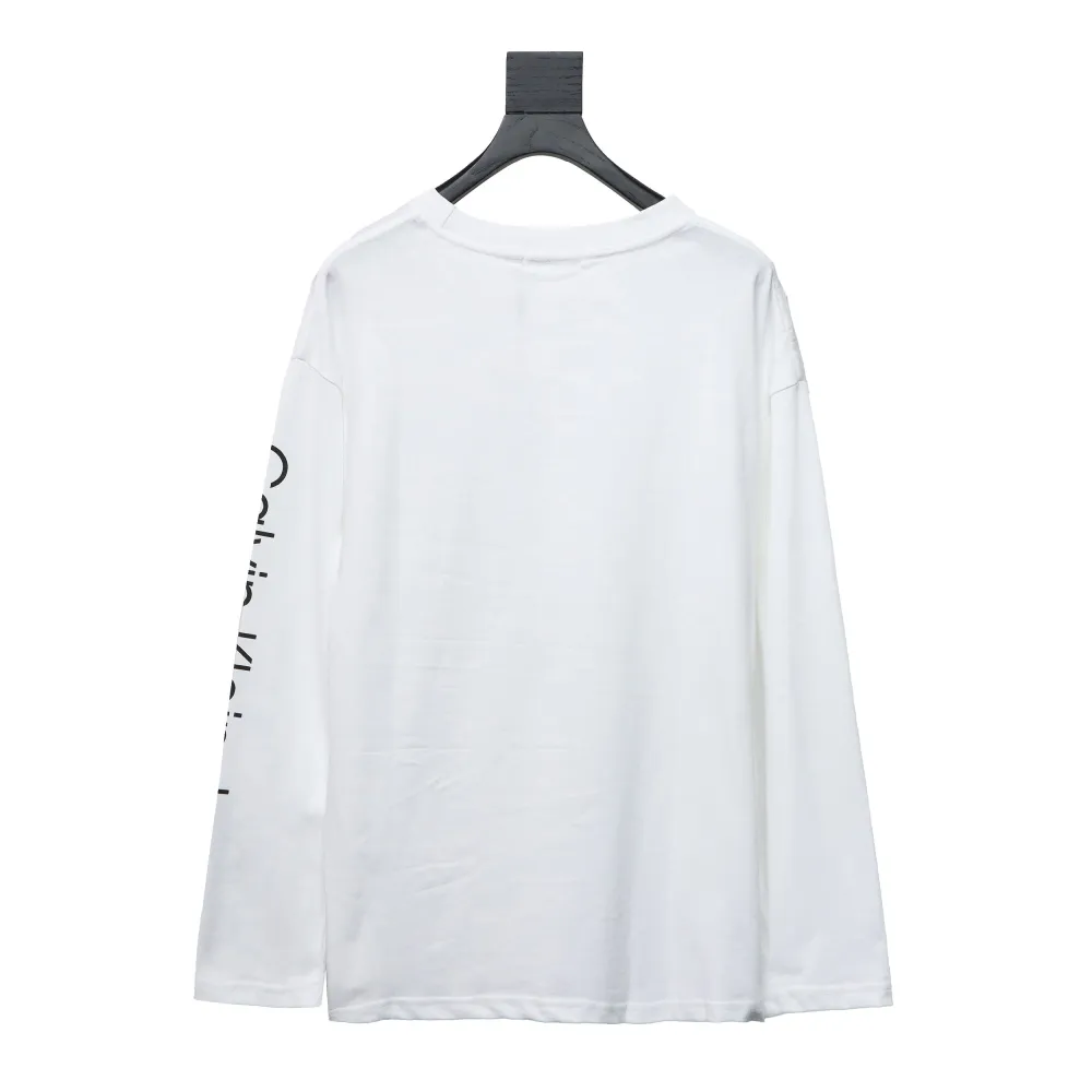  Calvin Klein CK chest small label Long-Sleeve T-shirt white