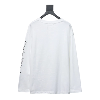 Calvin Klein CK chest small label Long-Sleeve T-shirt white 02