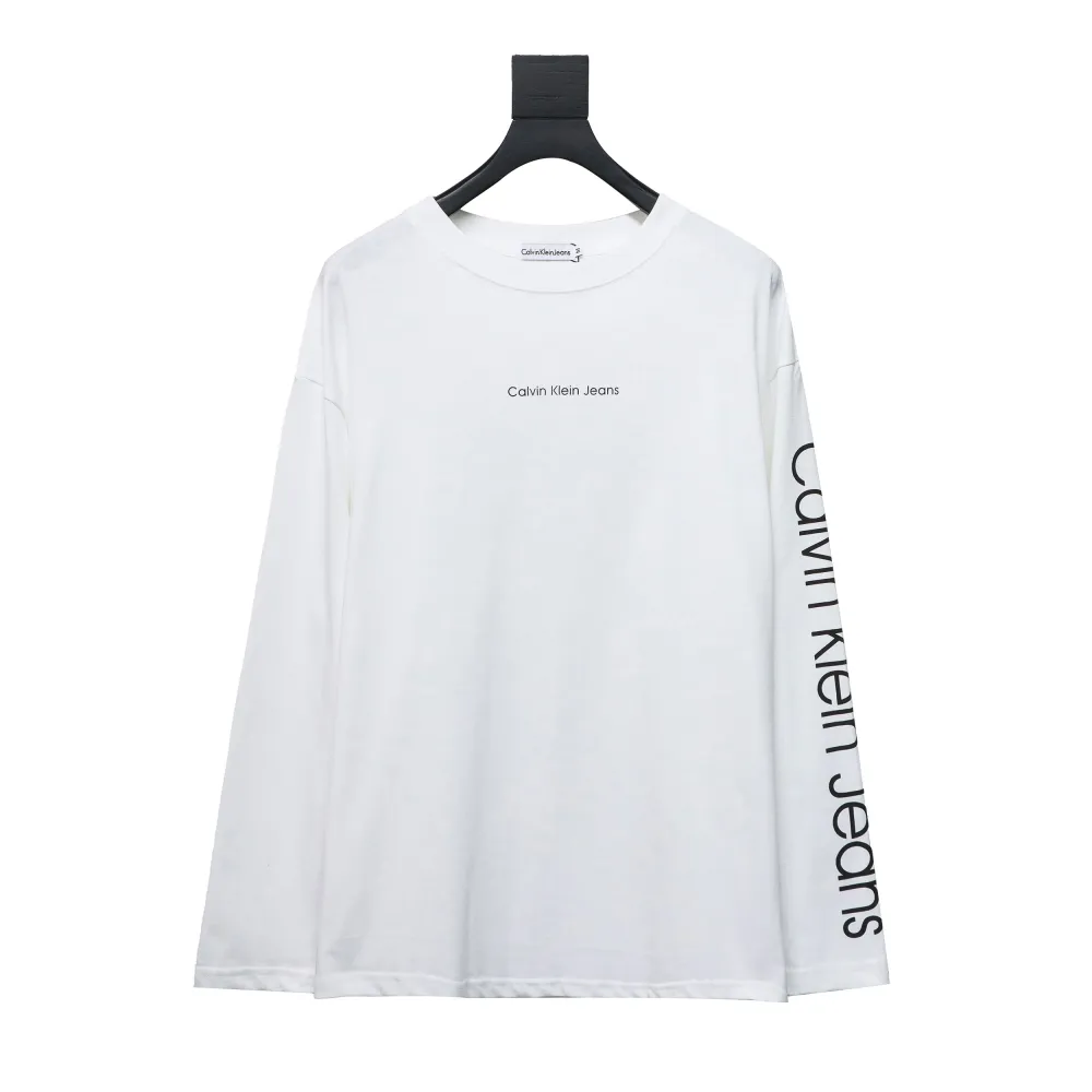  Calvin Klein CK chest small label Long-Sleeve T-shirt white