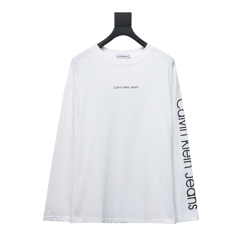 Calvin Klein CK chest small label Long-Sleeve T-shirt white