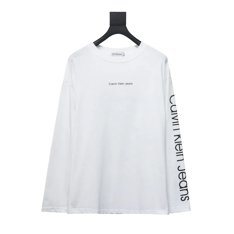  Calvin Klein CK chest small label Long-Sleeve T-shirt white