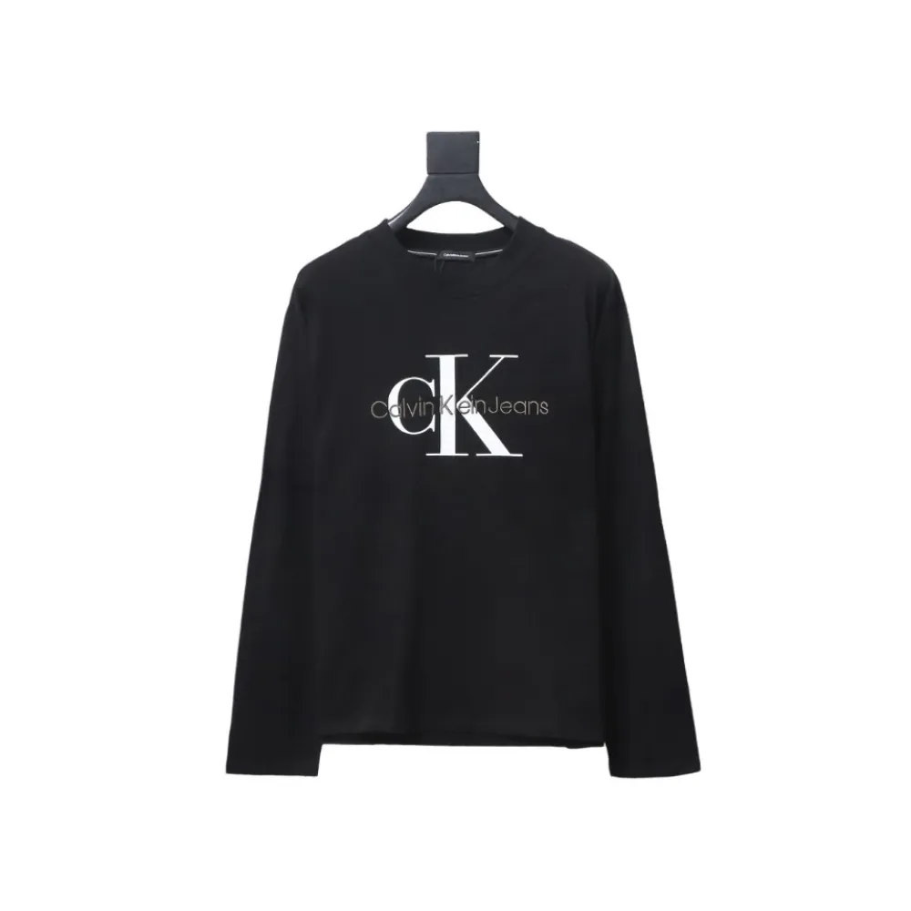 Calvin Klein CK embroidered print long-sleeve T-shirt 1901