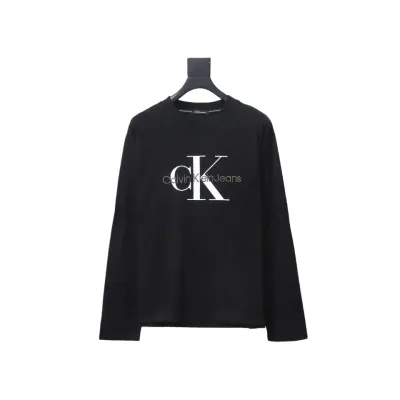  Calvin Klein CK embroidered print long-sleeve T-shirt 1901 01