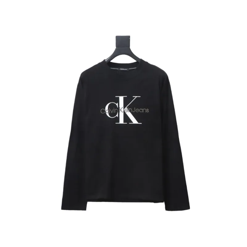  Calvin Klein CK embroidered print long-sleeve T-shirt 1901
