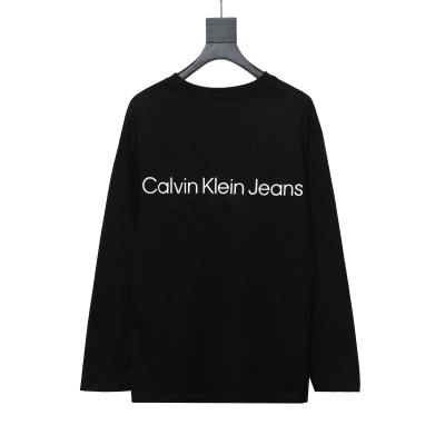 Calvin Klein CK small label basic round neck Long-Sleeve T-shirt black 02