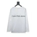  Calvin Klein CK small label basic round neck Long-Sleeve T-shirt white