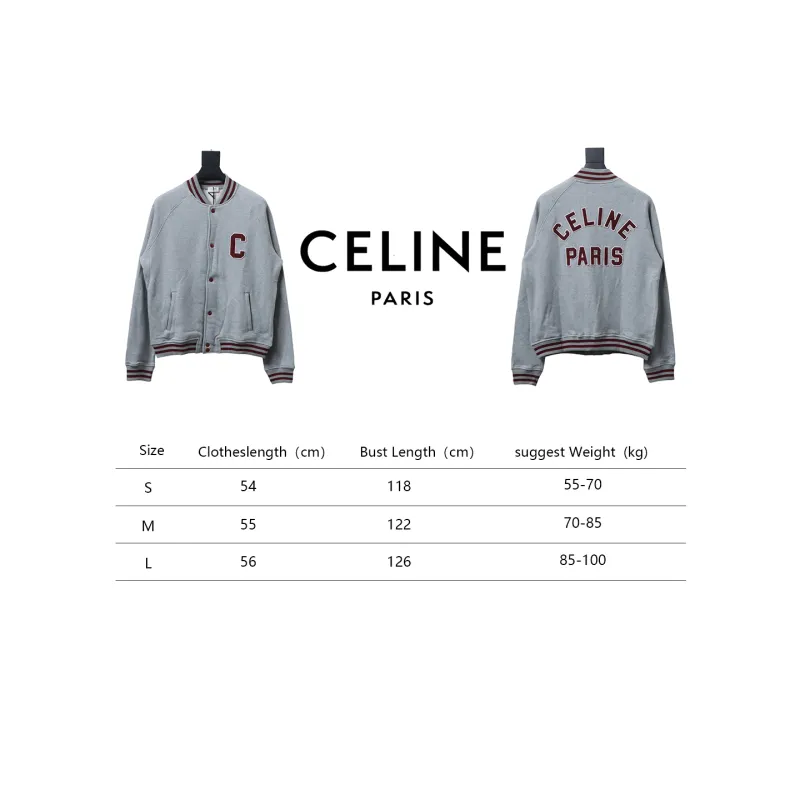  Celine 23FW letter baseball jacket