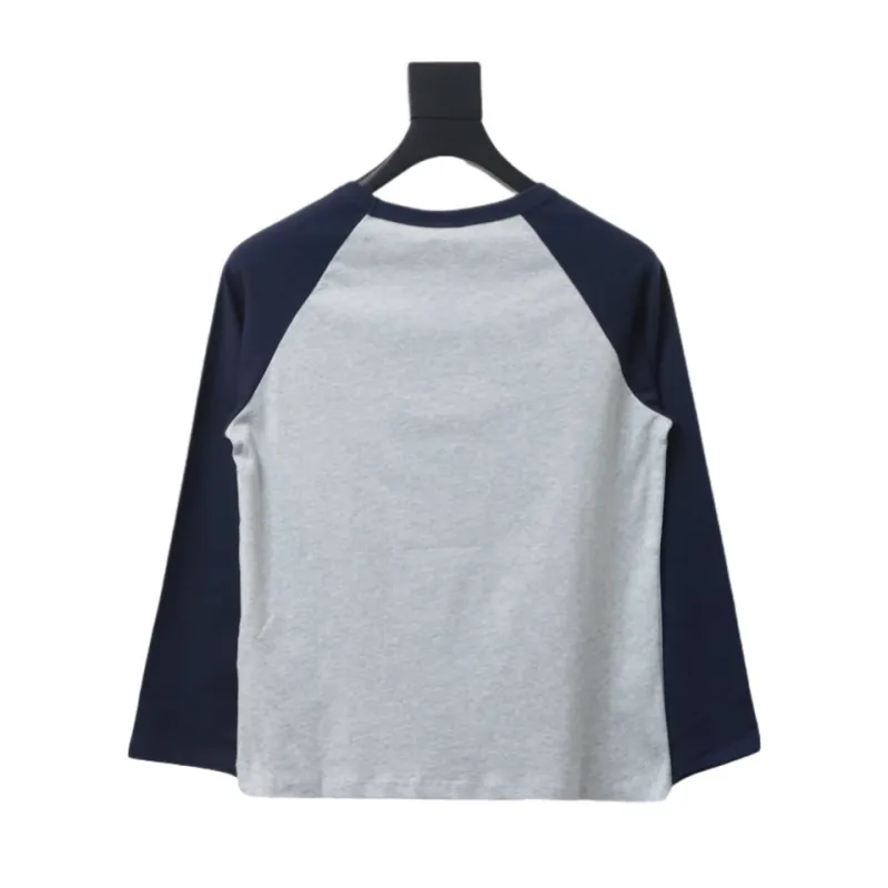  Celine 24FW flocked letter patchwork long-sleeve T-shirt 1901