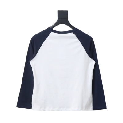  Celine 24FW flocked letter patchwork long-sleeve T-shirt 1902 02