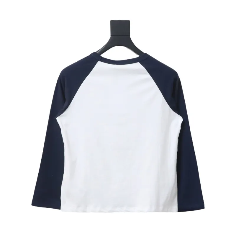  Celine 24FW flocked letter patchwork long-sleeve T-shirt 1902