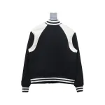  Celine 24Fw shoulder patchwork leather baseball jacket