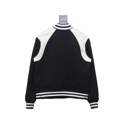 Celine 24Fw shoulder patchwork leather baseball jacket 02