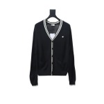 Celine 24FW small logo striped knitted cardigan Sweater