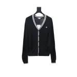  Celine 24FW small logo striped knitted cardigan Sweater