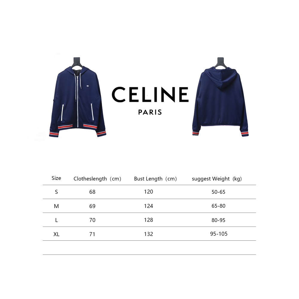 Celine CE 24SS double-sided plain webbing hooded jacket