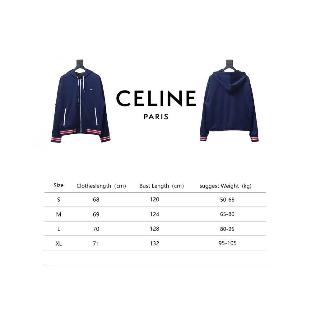  Celine CE 24SS double-sided plain webbing hooded jacket