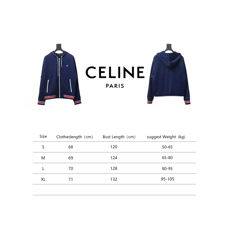  Celine CE 24SS double-sided plain webbing hooded jacket