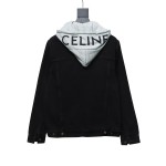  Celine fake two-piece hooded denim jacket