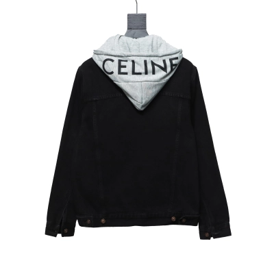 Celine fake two-piece hooded denim jacket 02