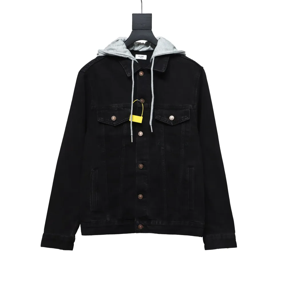  Celine fake two-piece hooded denim jacket