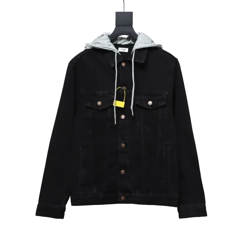  Celine fake two-piece hooded denim jacket