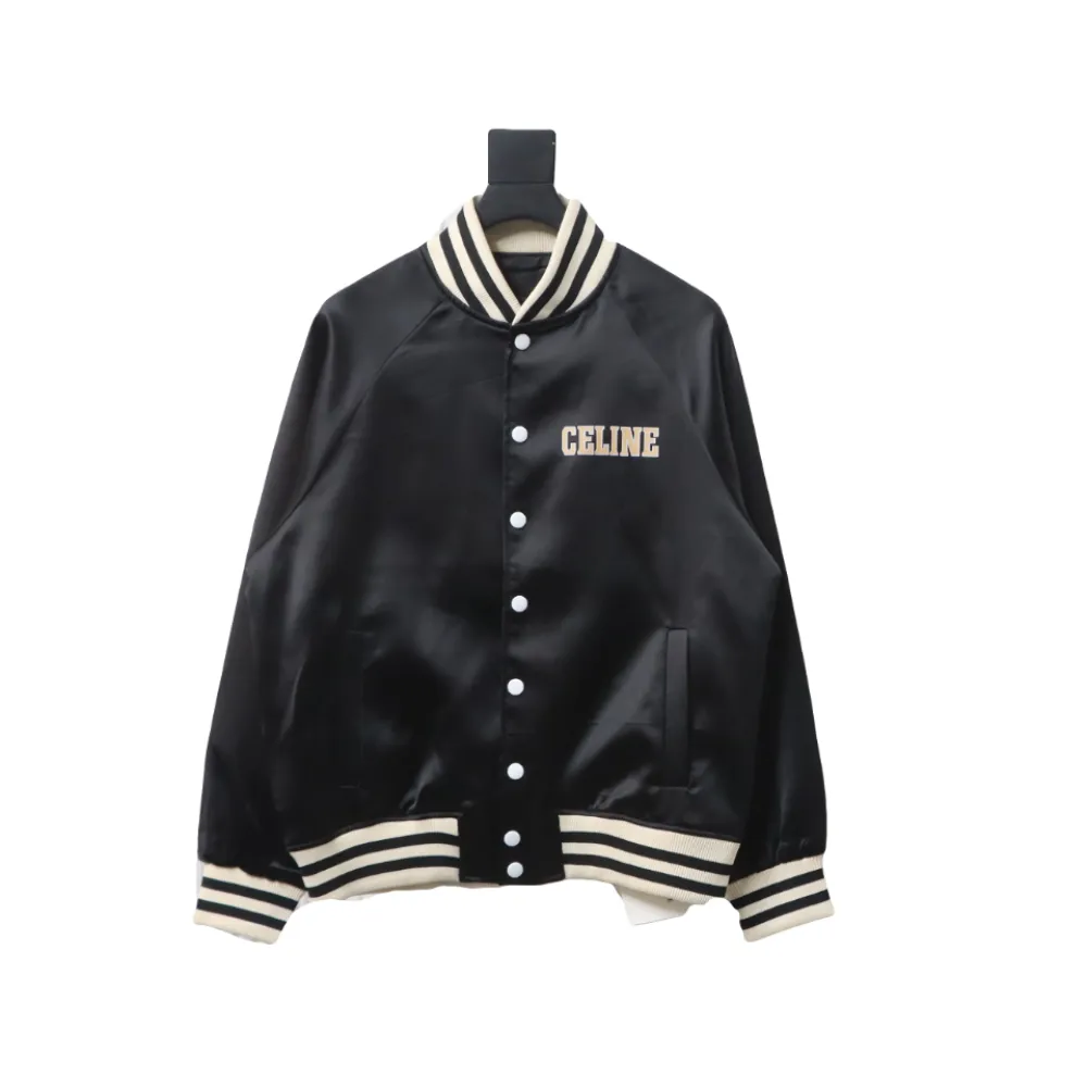  Celine letter print baseball jacket