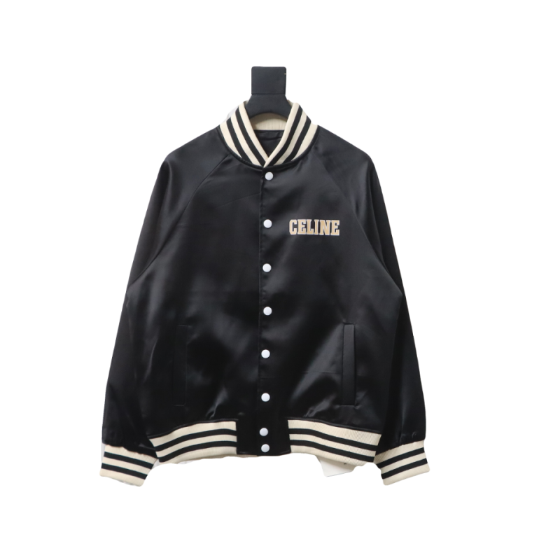  Celine letter print baseball jacket