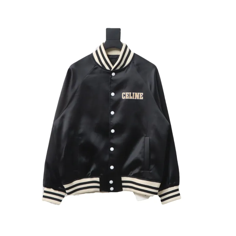  Celine letter print baseball jacket