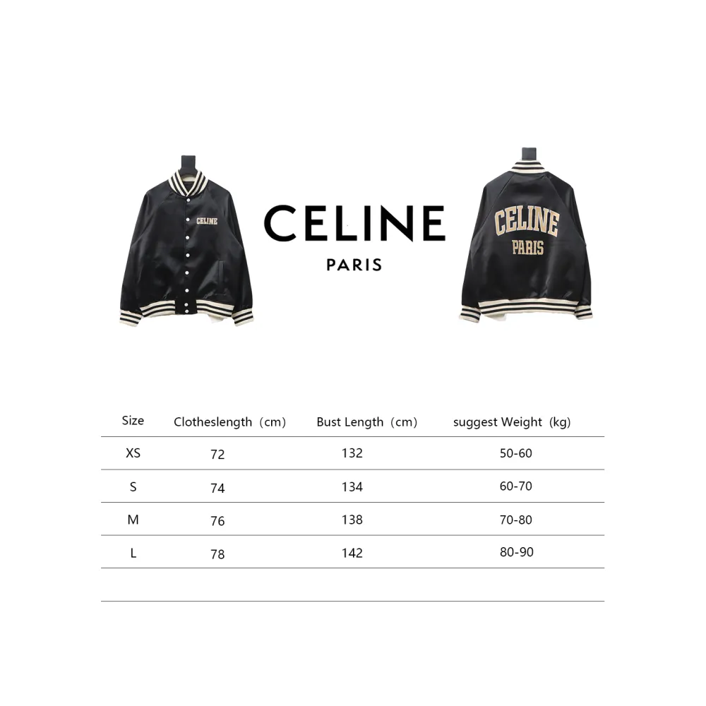  Celine letter print baseball jacket