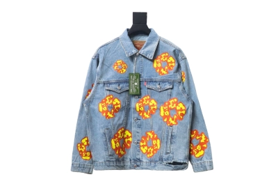 DENIM TEARS washed flame denim jacket 1901 01