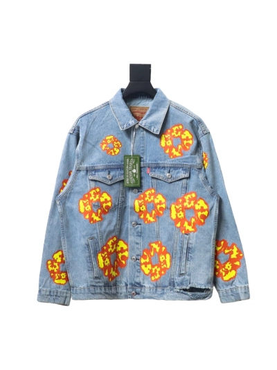 DENIM TEARS washed flame denim jacket 1901 01